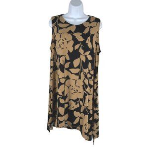 Alembika Tunic Top Size 5 Sleeveless Floral Stretch Polyester‎ Blend DR-1722